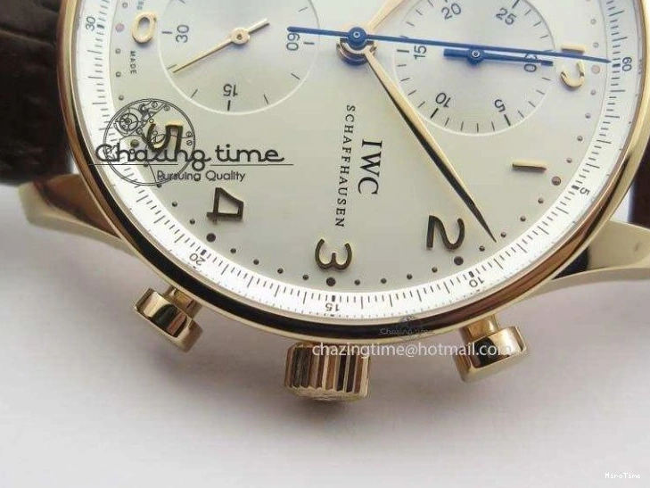 MIROTIME 0418 Portuguese Chrono RG IW371480 ZF 1:1 Best Edition White Dial On Brown Leather Strap A7750 V HighPerformance 7266